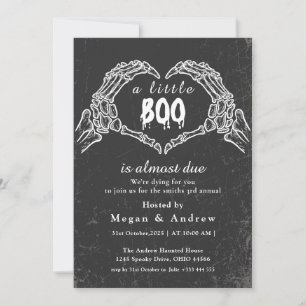 Invitation Mains osseuses en forme de coeur Fête Halloween
