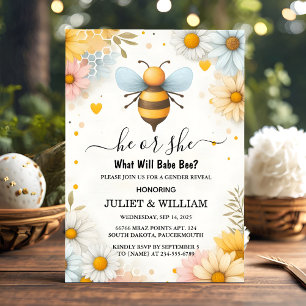 Invitation Maintenant Bug Daisy Bloom Rustic Busy Bee Genre R