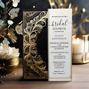 Invitation Maintenant dentelle florale huile d'or Embossée do