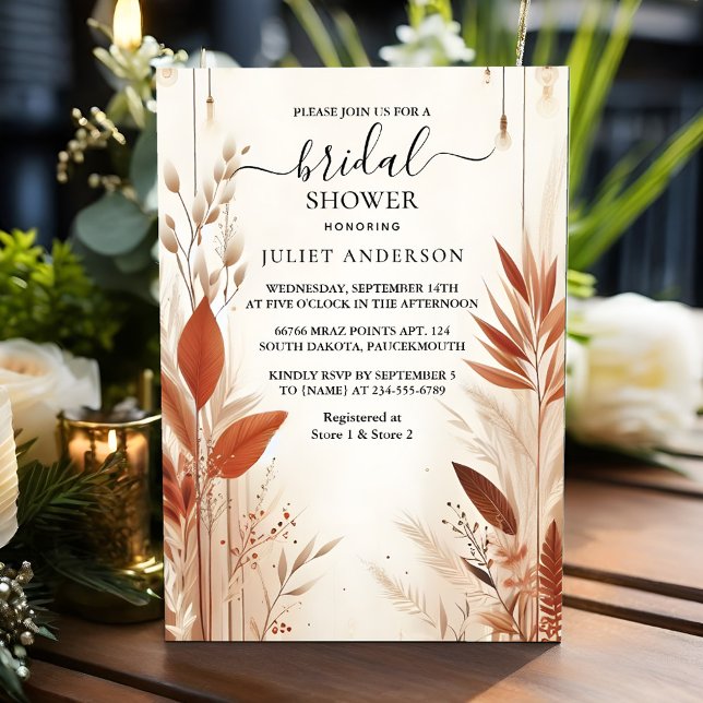 Invitation Maintenant Rustic Boho Automne Ombre Fête des mari (Créateur téléchargé)
