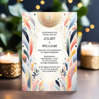 Invitation Maintenant Stars Glam Bright Pastel Ombre Parties