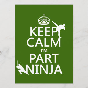 Invitation Maintenez calme je suis partie Ninja (dans toute