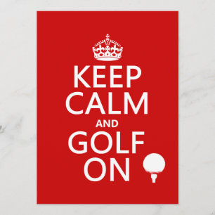 Invitation Maintenez le calme et le golf dessus - disponibles