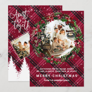 Invitation Mais Ensemble, Wreath Flannel Photo Noël