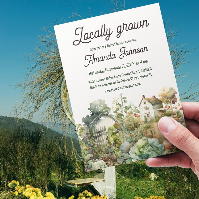 Invitation Maison de campagne rustique Baby shower cultivé lo (Créateur téléchargé)