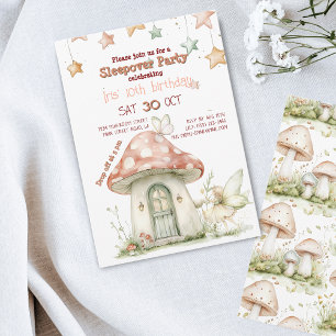 Invitation Maison de la fée de champignons, anniversaire de l