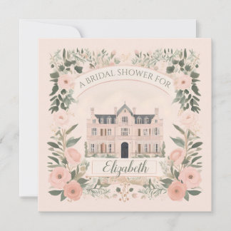 Invitation Maison de maître rose Floral Bridgerton