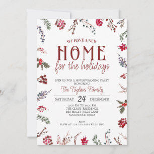 Invitation Maison de Noël, Nouvelle Maison pour les Fêtes