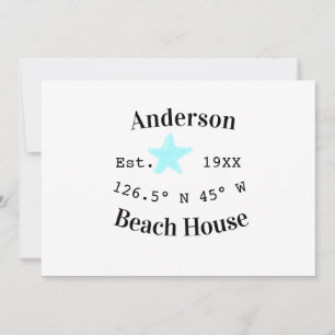 Invitation Maison de plage Date année coordonnées personnalis
