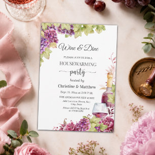 Invitation Maison de vin et de dîner chic Fête de pendaison d