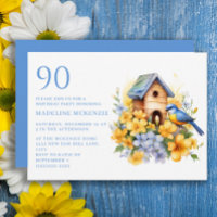 Maison d'oiseau oiseau Bleu Fleurs Jaunes 90e Anni