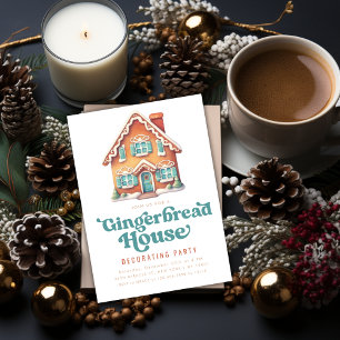 Invitation Maison en pain d'épice décorant la fête de Noël