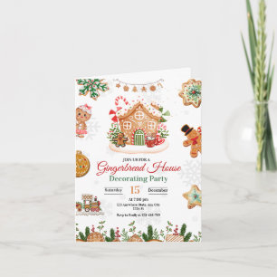 Invitation Maison en pain d'épice Décoration de fête de Noël 