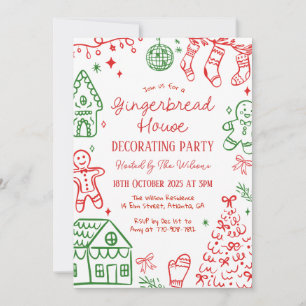 Invitation Maison en pain d'épice Décoration Fête de Noël