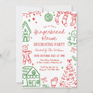 Invitation Maison en pain d'épice Décoration Fête de Noël