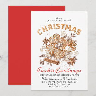 Invitation Maison en pain d'épice Échange de biscuits Noël fê