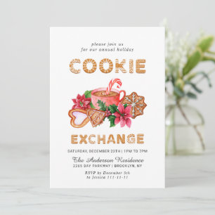 Invitation Maison en pain d'épice Échange de biscuits Noël fê