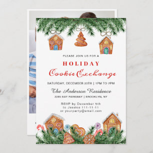 Invitation Maison en pain d'épice, Man Holiday Cookie Exchang