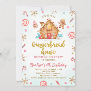 Invitation Maison en pain d'épices mignonne fête de décoratio