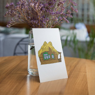 Invitation Maison en rondins slave rustique Toit de chaume tr