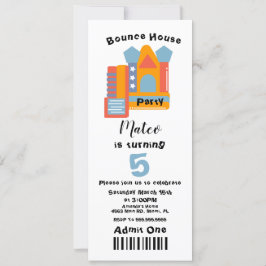 Invitation Maison Gonflable Anniversaire Billet Style Mignon