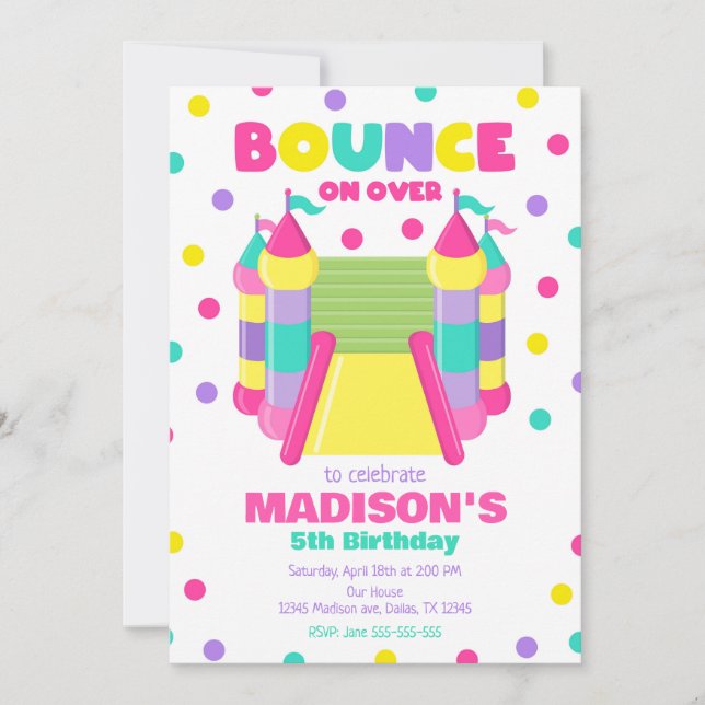 Invitation Maison gonflable Saut Fête d'anniversaire (Devant)