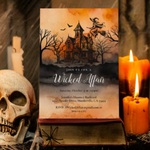 Invitation Maison Hantée de la Sorcière Méchante Soirée Hallo