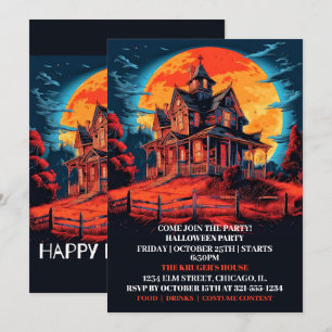 Invitation Maison Hantée déplaisante Halloween Bash Invitatio