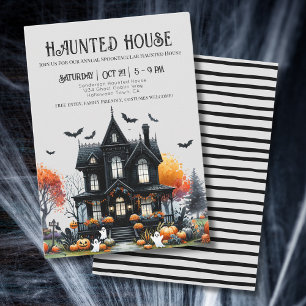 Invitation Maison hantée d'Halloween effrayante