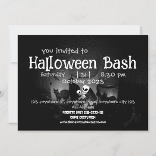 Invitation maison hantée éffrayant parti halloween adulte