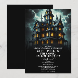 Invitation Maison hantée effrayante et terrifiante pour fête 