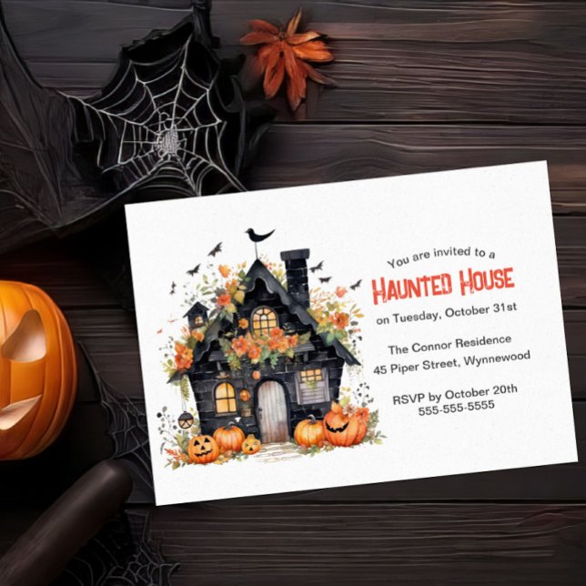 Invitation Maison hantée effrayante Fête d'Halloween - Citrou (Créateur téléchargé)