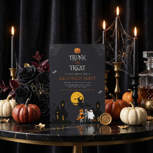 Invitation Maison hantée effrayante Trunk or Treat Halloween