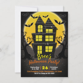Invitation Maison Hantée et Arbres Effrayants Soirée d'Hallow