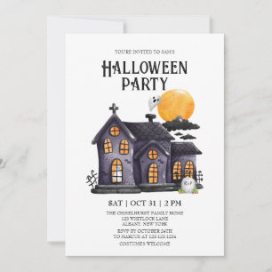 Invitation Maison hantée Fantôme Éffrayant Halloween Party