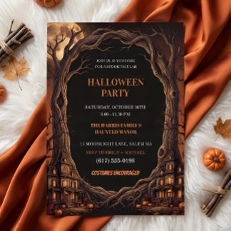 Invitation Maison hantée Halloween Party