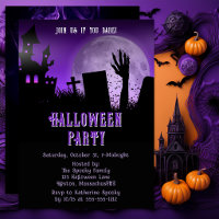 Maison Hantée Halloween Zombie Lune Violette Fête