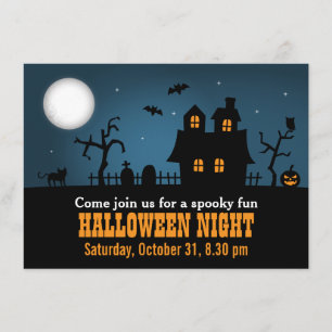 Invitation Maison Hantée Moderne Soirée Halloween Épouvante