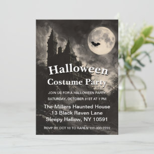 Invitation Maison hantée sinistre pour fête d'Halloween