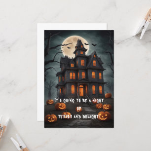 Invitation Maison Hantée sombre Art Eerie Halloween