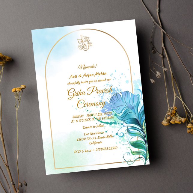 Invitation Maison hindou Réchauffement Griha Pravesh (Créateur téléchargé)