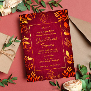 Invitation Maison hindou Réchauffement Griha Pravesh