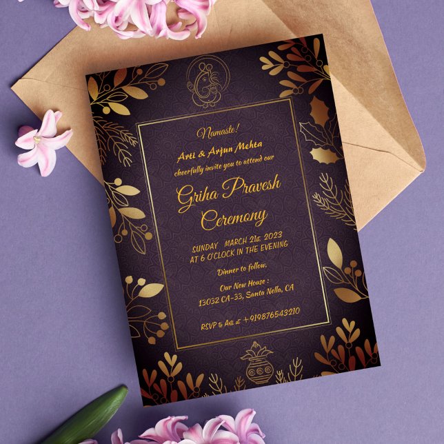 Invitation Maison hindou Réchauffement Griha Pravesh (Créateur téléchargé)