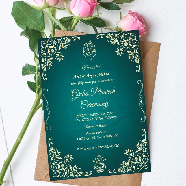 Invitation Maison hindou Réchauffement Griha Pravesh (Créateur téléchargé)