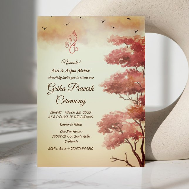 Invitation Maison hindou Réchauffement Griha Pravesh (Créateur téléchargé)