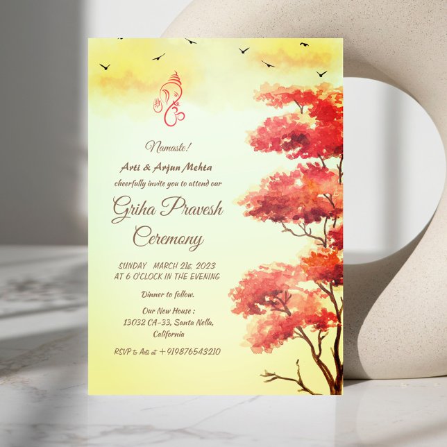 Invitation Maison hindou Réchauffement Griha Pravesh (Créateur téléchargé)