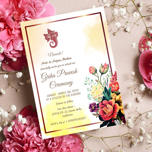 Invitation Maison hindou Réchauffement Griha Pravesh (Créateur téléchargé)