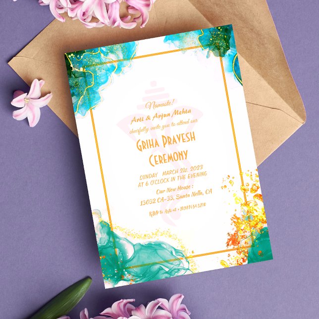 Invitation Maison hindou Réchauffement Griha Pravesh (Créateur téléchargé)