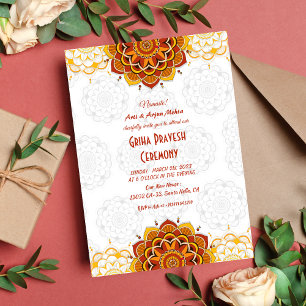 Invitation Maison hindou Réchauffement Griha Pravesh