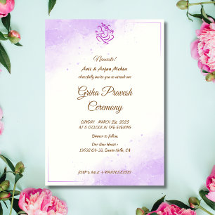 Invitation Maison hindou Réchauffement Griha Pravesh